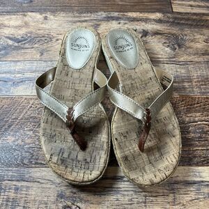Sunjuns GH Bass & Co Flip Flop Sandals Women’s Sz 7M Cork Bed